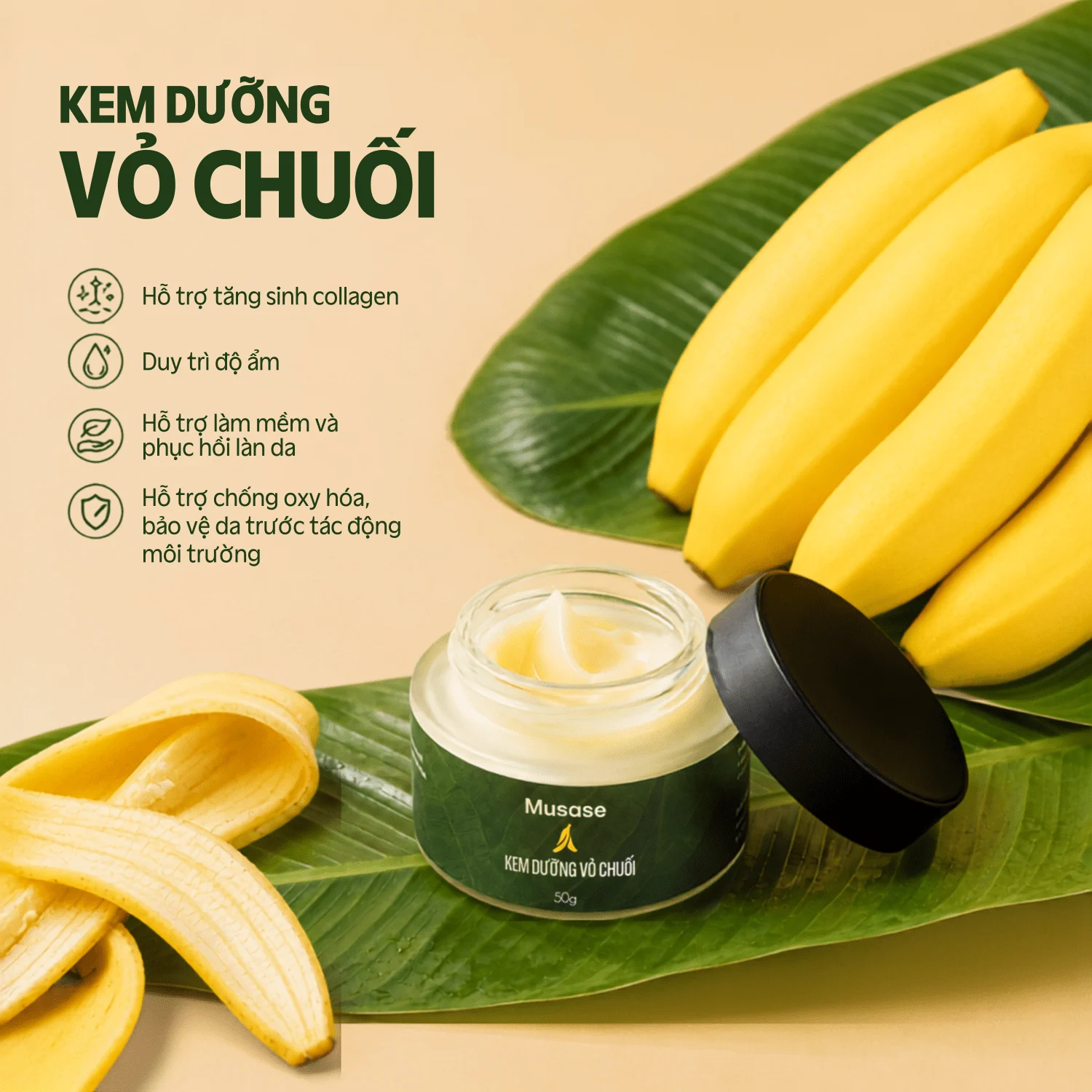 Kem dưỡng vỏ chuối 50g Musase